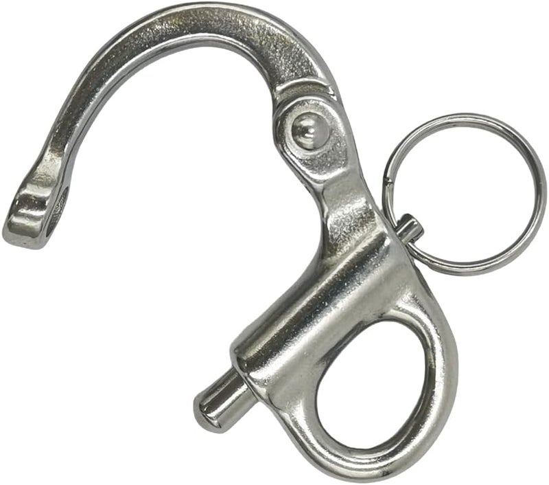 Douzime 2 Inches Fixed Bail Snap Shackle for Bracelet Sail Boat Yacht 316 Stainless Steel Silver 2 Pack - Image 4